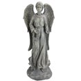 thumbnail image 1 of Northlight 26" Distressed Finish Angel with Floral Wreath Outdoor Garden Figure, 1 of 3