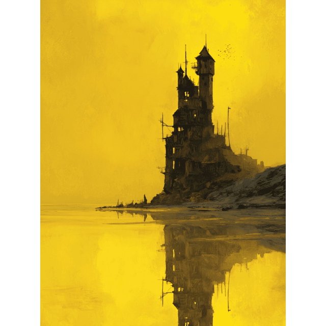 Qisvanset Spooky Halloween Castle Canvas Print 12x16 Inch Gaming Room Art
