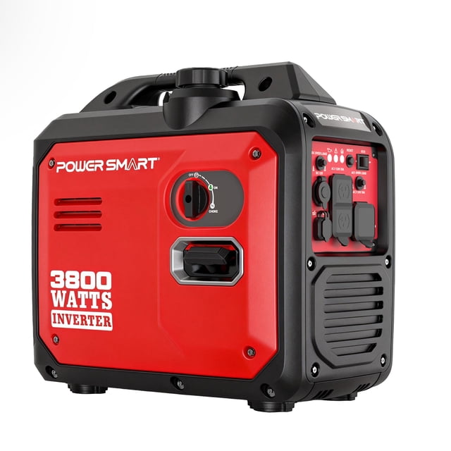 PowerSmart Portable Gas Powered Generator 3600W, CO Detect USB Output, Low Noise for Camping & Home