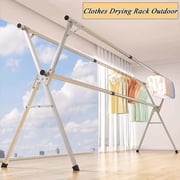 Toytexx Adjustable Foldable Clothes Drying Rack, Stainless Steel Laundry Stand with Double Bars | 2.4m Heavy-Duty Indoor & Outdoor Dryer for Towels, Bedding & Clothing