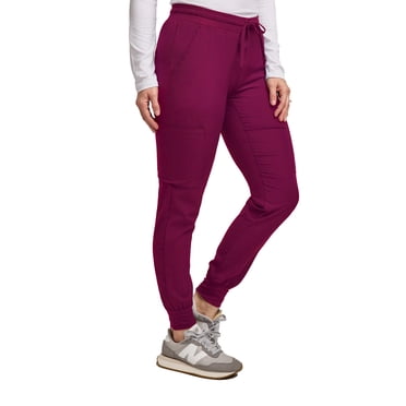 GREEN TOWN Women's Jogger Scrub Pants, Yoga Waistband, 4 Pockets, Stretch Fabric, Easy Care, Green, 1