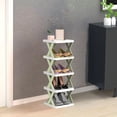 thumbnail image 4 of TopLLC Shoe Rack Organizer Fashion Scandinavian Style Household Storage Shelves Multilayer Detachable Living Room Dormitory Organizing Rack DIY Simplistic Shoe Racks Plastic Five Tier DIY Simple Shelf, 4 of 6
