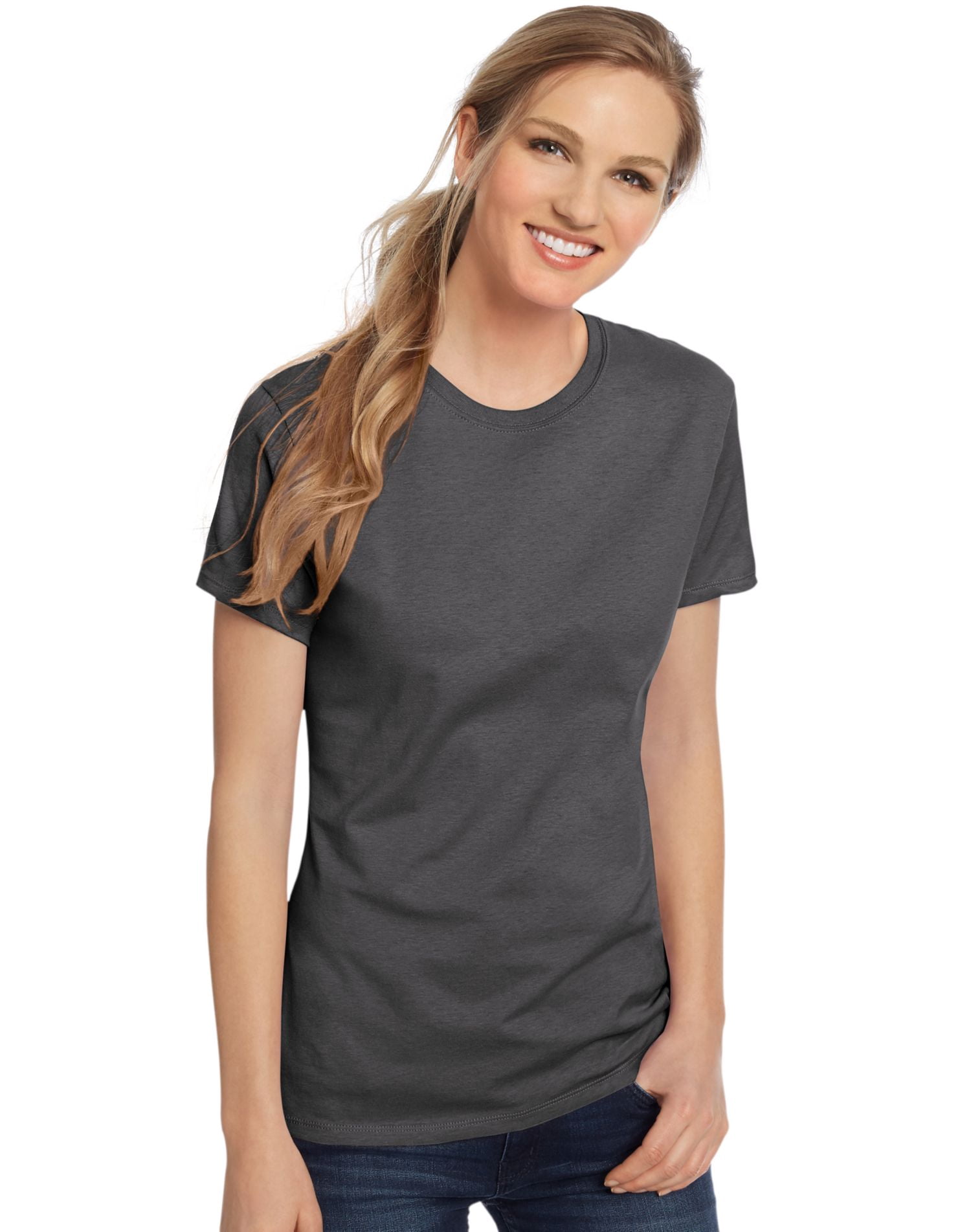 Hanes Womens Nano-T T-shirt, 2XL, Smoke Grey