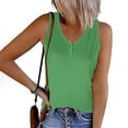 thumbnail image 1 of Tank Top for Women Womens Striped Round Neck Button Elastic Tank Top, 1 of 1