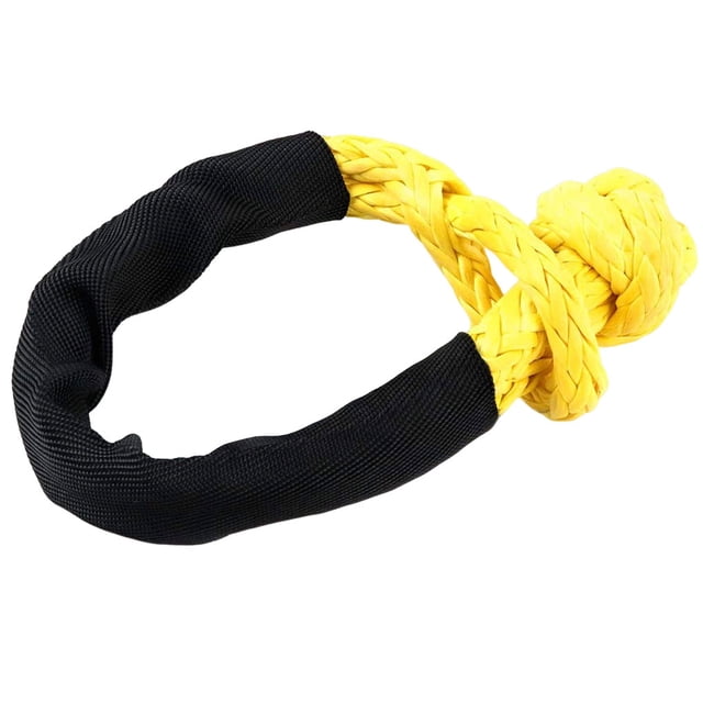 mmirethe Soft Shackle with Protective Cover Strong Carabiner Ring Pull 38000lbs Hitch Portable Towing Ropes for Yellow