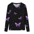 thumbnail image 4 of Hauts à Manches Longues pour Femmes Mode Décontractée Col en V Confortable Haut Imprimé T-Shirt Blouse Hauts Col en V pour Femmes Hauts Décontractés Mode pour Femmes Hauts à Manches Longues, 4 of 4
