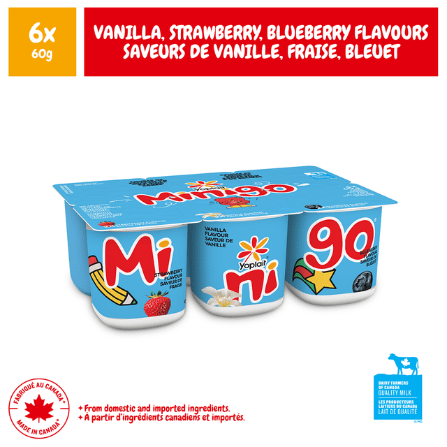 Yoplait 2 % Minigo Duo, Variété, Collation pour Enfants, 6x60g