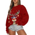 thumbnail image 1 of Chandail de Noël Mode pour Femmes Décontracté à Manches Longues à Col Rond Imprimé Chandail pour Dames Hauts Blouse Chandails Mignons en Liquidation, 1 of 2