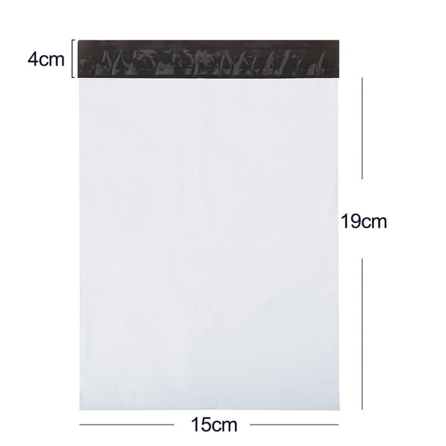 EGNMCR Enveloppes Sacs d'Expédition avec Autocollant, et Sac Postal Anti-Déchirure. un Envoi en poly Blanc Mesurant 15x19+4 cm avec une Doublure Intérieure Noire et une Bande Adhésive Auto-Scellante pour une Fermeture Sécurisée. Conçus pour Expédier des Articles Souples comme des T-shirts Ou des Couvertures, Ces Sacs Légers et Résistants aux Déchirures Sont Idéaux pour le Commerce Électronique et la Logistique. Fabriqués à Partir de Matériaux PE et LDPE Durables, Ils Sont Flexibles et Résistants à l'Altération, Convenant à