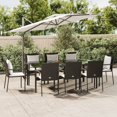 thumbnail image 1 of vidaXL 7 Piece Garden Dining Set with Cushions Black Poly Rattan, 1 of 5