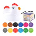 thumbnail image 4 of Multicolor Easter Egg Matching Game 12 Piece Set With Chicken Storage Box Shape Sorter Toy Early Learning Educational Toy For Toddlers Fine Motor Skills Toy Pull String Toy 6.9X5.9X5.3 Inc, 4 of 9