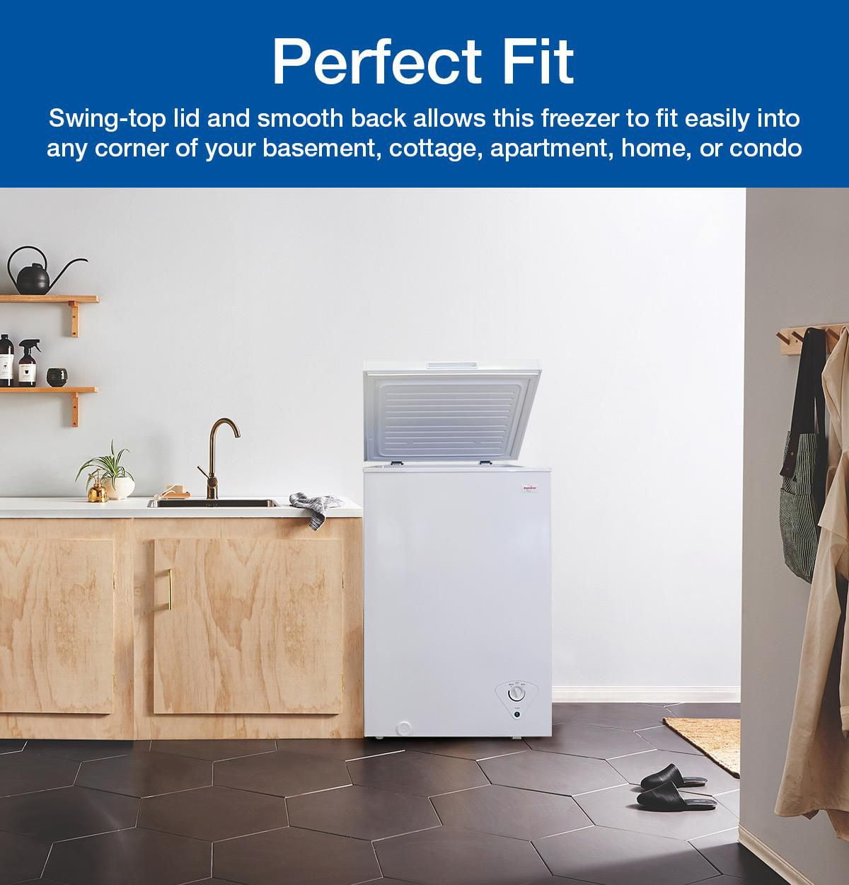 Koolatron Congélateur coffre compact de 3,5 pi³ avec dégivrage manuel (99 L), blanc