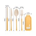 thumbnail image 3 of TIMIFIS Tableware Tableware Travel Utensil Set with Case, Whea-T Straw Reusable Spoon Straw Forks Tableware, Portable Cutlery Travel Picnic Camping Or Daily Use Kitchen Gadgets, 3 of 7