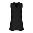 thumbnail image 4 of Robe en Lin pour Femme, Robe Midi Sans Manches à Col en V, Robe d'Été Décontractée pour Femme, 4 of 5