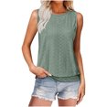thumbnail image 2 of Liquidation! Hauts Grande Taille pour Femmes, Blouse à Manches Courtes d'Été pour Femmes, Haut Décontracté Ample Sans Manches à Col Rond, 2 of 5