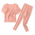 thumbnail image 1 of Ketyyh-chn99 Ensemble de Sommeil 2 Pcs pour Tout-Petit Garçon Fille, Tout-Petits Enfants Bébés Garçons Filles Hauts Manches Longues Chemisier Pyjamas Pantalons Unis Pantalons Tenue de Nuit Pyjamas Ensembles pour 4-5 Ans, Rose, 1 of 5