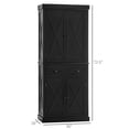 thumbnail image 3 of HOMCOM Kitchen Pantry, Freestanding Buffet Cabinet with 4 Doors, Black, 3 of 10