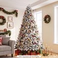 thumbnail image 1 of Costway 7.5 FT Flocked Cedar Christmas Tree Unlit Hinged White, 1 of 10