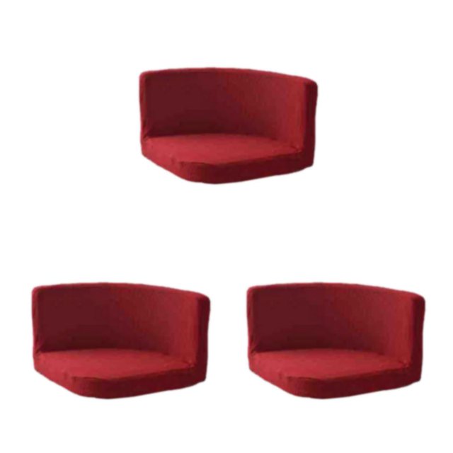 kurtrusly Trilateral Chair Covers Wide Application And Strong Elastic Chair Protection Made Easy Polyester Cover Chairs Decoration Wine red 3Set