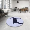 thumbnail image 4 of Ahgly Company Machine Washable Indoor Square Transitional Lavender Blue Area Rugs, 5' Square, 4 of 7