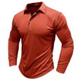 thumbnail image 1 of KIHOUT Chandails pour Hommes à Manches Longues Musclé Robuste Basique Blouse de Couleur Unie T-Shirt à Manches Longues Col Rond Blouses et Chemises RD/TG, 1 of 7