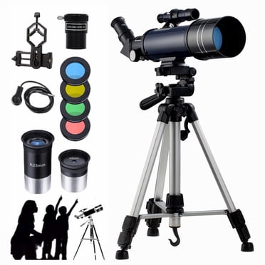 Télescope 400 Mm/70 mm avec Trépied et Adaptateur pour Téléphone, Télescope Portable pour Enfants et Débutants, Télescope de Voyage