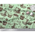 thumbnail image 3 of Soimoi polyester Crepe Fabric Burger,Cupcake & Cups Printed Fabric 1 Yard 52 Inch Wide, 3 of 3