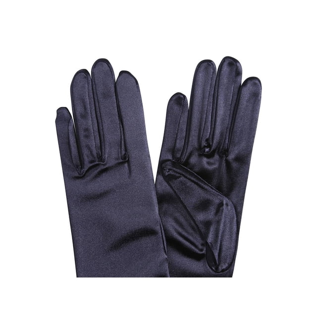 Gravity Threads Gants d'Opéra en Satin pour Femmes 18 Pouces Bleu Marine