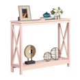 thumbnail image 3 of Pemberly Row Table Console avec Tablette, Fini Bois Rose Pâle, 3 of 5