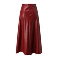 thumbnail image 4 of B91xZ Jupes Plissées pour Femmes Jupe Patineuse Mini Plissée Évasée Brillante, Rouge G, 4 of 5