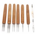 thumbnail image 4 of Bamboo Shank Crochet, Mutifuctioanl Durable Convinient 2 Hook Crochet  For Men For Weaving Process For Women For Dirty Braid Knitting, 4 of 8