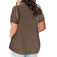 thumbnail image 3 of asjyhkr Plus Size Womens Summer Tops Short Sleeve T Shirts Loose Stretch Soft Comfy Tees Solid Basic Blouses, 3 of 6
