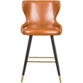 thumbnail image 4 of Meridian Furniture Hendrix Cognac Vegan Leather 28" Counter Stool (Set of 2), 4 of 8