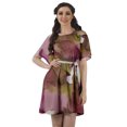 thumbnail image 1 of Moomaya Robes en Georgette de Mousse Imprimée pour Femmes Tunique Ligne A avec Ceinture à Cordon, 1 of 4