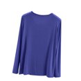 thumbnail image 4 of MeetoTime T-Shirts à Col Rond à Manches Longues pour Femmes Camisoles Confortables T-Shirts Doux de Couleur Unie sous-Vêtements, 4 of 6