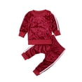 thumbnail image 3 of Autumn Toddler Kids Baby Girl Velvet Top Sweatshirt Pants Outfits Clothes Set, 3 of 5
