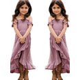 thumbnail image 2 of goowrom Parent-child Off-shoulder Dress with Ruffled Hem Pink Clothing, 2 of 9