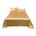 thumbnail image 2 of weibbin Ice Silk Bed Sheet Pillow Case 3 Piece Set And Luxurious Soft Ice Silk Bed Sheet Suitable For All Seasons Cool Ice Silk Fabric Machine Washable, 2 of 8