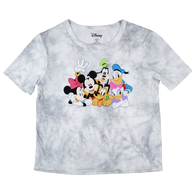 T-Shirt Délavé à l'Acide pour Filles Disney Mickey Mouse et Ses Amis, Graphique Usé (2X)
