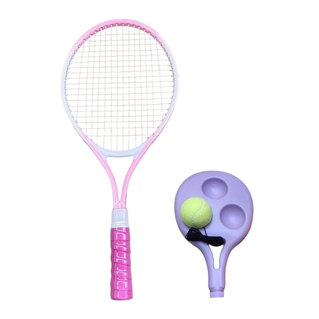 jinwen Tennis Ball Self Practice Solo Training Lightweight Tool Tennis Racket Tennis er Set for Park Backyard Pink