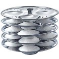 thumbnail image 1 of TABAKH Stainless Steel 5-Rack Idli Stand, Medium, Silver, 1 of 2