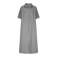 thumbnail image 4 of Robes d'Été Grande Taille pour Femmes 2024 Robe pour Col en V Décontractée Robes Soleil Poche Genou Manches Courtes avec Poches Économisez jusqu'à 65 % de Rabais!, 4 of 6