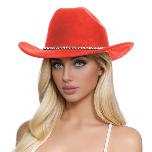 Glitter Silver Black Cowboy Hats For Women Western Sparkly Rhinestone Hat For Ladies