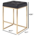thumbnail image 4 of Modern Luxurious Counter Stool – Sleek Backless Design with Shiny Gold Legs, Upholstered Seat, Perfect Blend of Style and Comfort for Kitchens and Bars, 4 of 4
