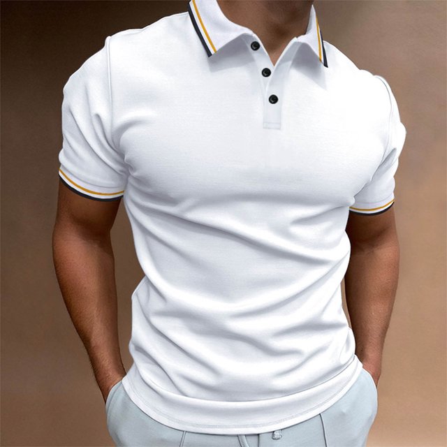 ylioge Mens Casual Golf Tees Shirts Pullover Short Sleeve Tshirts Shirt Button Collared Basic Solid Color Loose Comfort Relaxed Office Work Tops