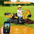 thumbnail image 4 of 24V Kids Ride on Excavator Digger Toy Cars, JCB Powered Ride on Backhoe Construction Toy with Bluetooth, Electric Tractor Car with Remote Control, Adjustable Front and Back Loader for 3-6 Boys Girls, 4 of 9