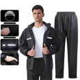 thumbnail image 2 of Ensemble Imperméable pour Homme Masque Imperméable Manteau de Pluie Extérieur Travail Randonnée Cyclisme Pêche Imperméable Manteau de Pluie Anti-Tempête, TTTG, 2 of 5