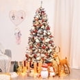 thumbnail image 4 of Costway 6ft Pre-Lit Premium Snow Flocked Hinged Artificial Christmas Tree w/ 250 Lights, 4 of 10
