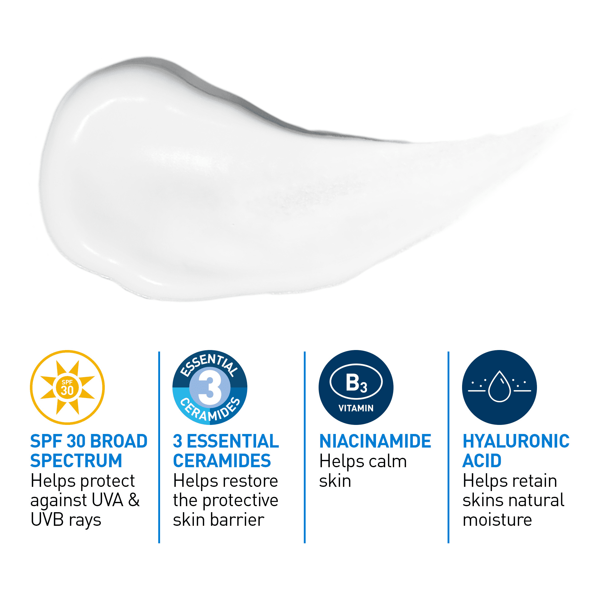CeraVe Lotion Hydratante AM FPS 30, Hydratant Visage Quotidien avec Céramides et Écran Solaire, 89 ml