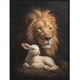 thumbnail image 1 of Lion And Lamb Christian Canvas Wall Art 15.75x11.81 Inches, 1 of 8